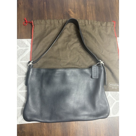 Coach Handbags - Vintage Coach 9407 Black Leather Legacy Shoulder Bag Slim Handbag Purse